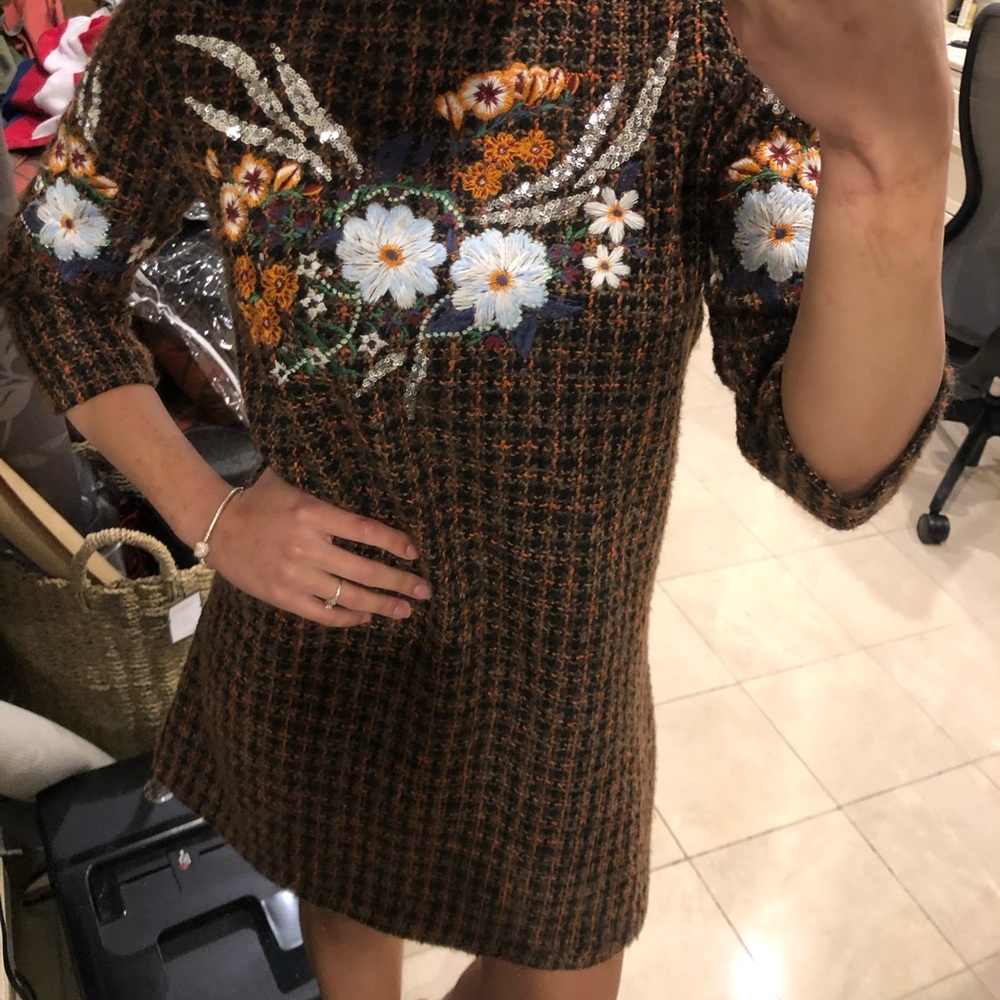 Multi color knit midi dress from Zara